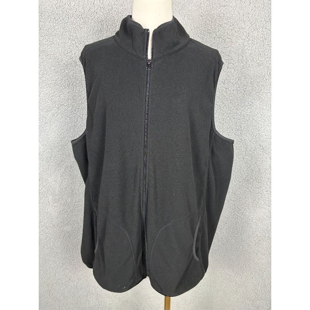 Danskin Now Women's Black Sleeveless Full Zip-Up Plus Vest 2XL (18W/20W) NWOT's